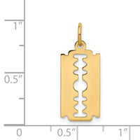 14k Polished Razor Blade Charm-XAC960