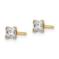14k AA Quality Complete Princess-cut Diamond Stud Earrings-XAP3AA
