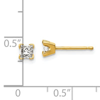 14k AAA Quality Complete Princess-cut Diamond Earrings-XAP3AAA