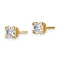 14k AAA Quality Complete Princess-cut Diamond Earrings-XAP5AAA