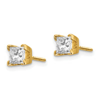 14k AA Quality Complete Princess-cut Diamond Stud Earrings-XAP6AA