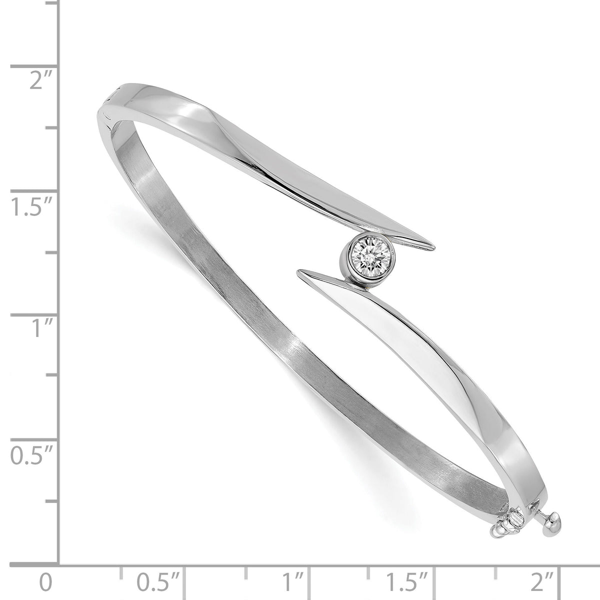 14k White Gold Hinged Bangle Bracelet Mounting-XB168