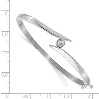14k White Gold Hinged Bangle Bracelet Mounting-XB168