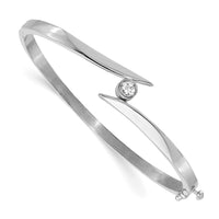 14k White Gold Hinged Bangle Bracelet Mounting-XB168