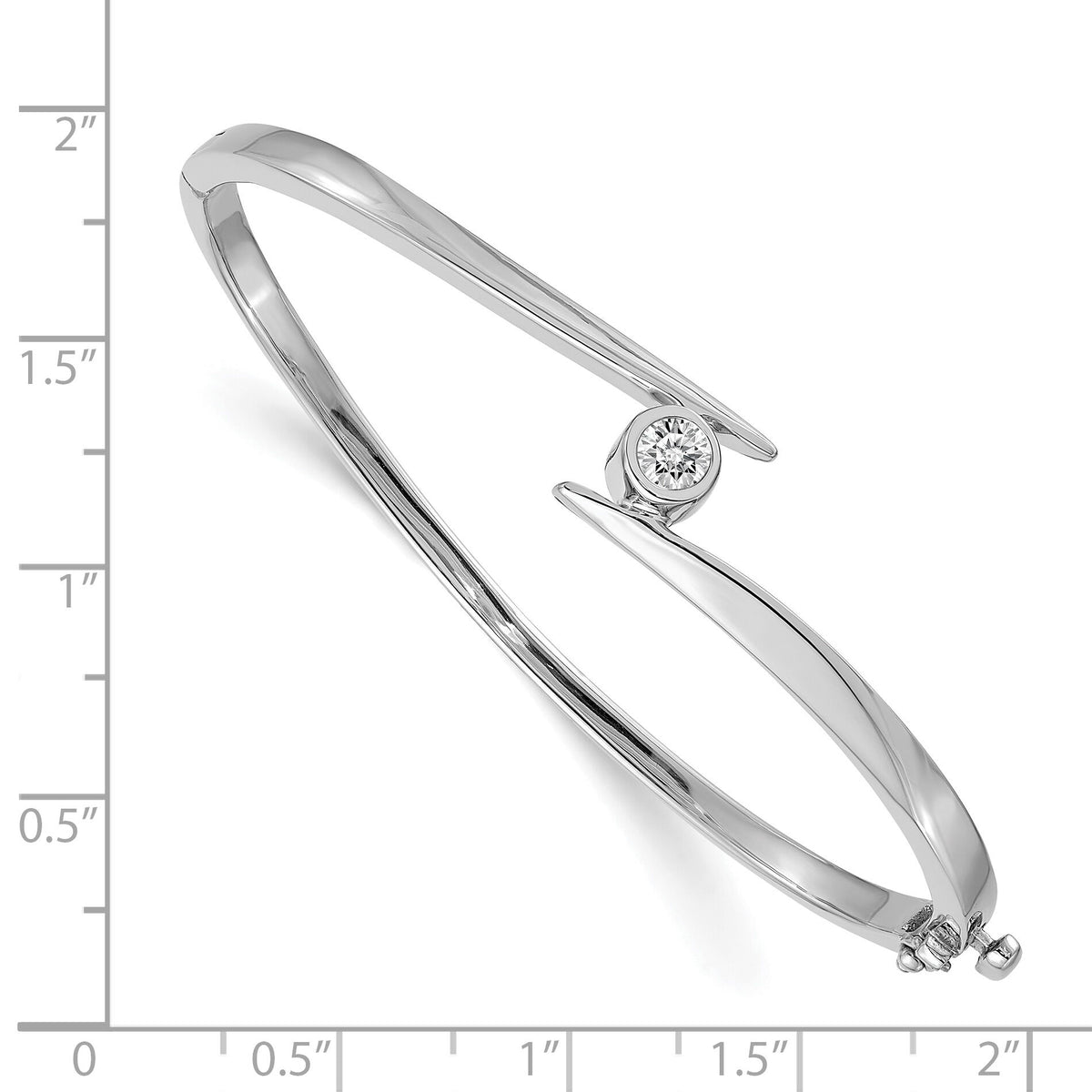 14k White Gold A Diamond Hinged Bangle-XB169A