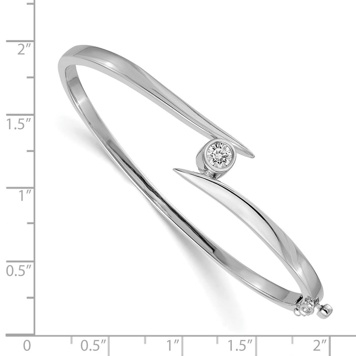 14k White Gold Hinged Bangle Bracelet Mounting-XB171