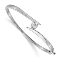 14k White Gold Hinged Bangle Bracelet Mounting-XB171