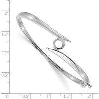 14k White Gold Hinged Bangle Bracelet Mounting-XB172