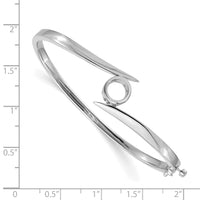14k White Gold Hinged Bangle Bracelet Mounting-XB173