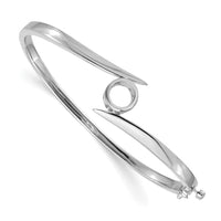 14k White Gold Hinged Bangle Bracelet Mounting-XB173