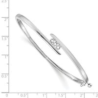 14k White Gold Hinged Bangle Bracelet Mounting-XB177