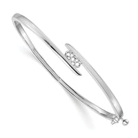 14k White Gold Hinged Bangle Bracelet Mounting-XB177