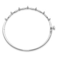 14k White Gold Hinged Bangle Bracelet Mounting-XB178