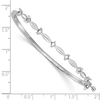 14k White Gold Hinged Bangle Bracelet Mounting-XB178