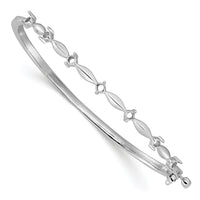 14k White Gold Hinged Bangle Bracelet Mounting-XB178