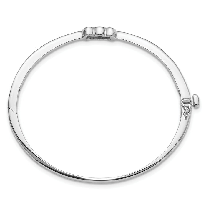 14k White Gold Hinged Bangle Bracelet Mounting-XB180