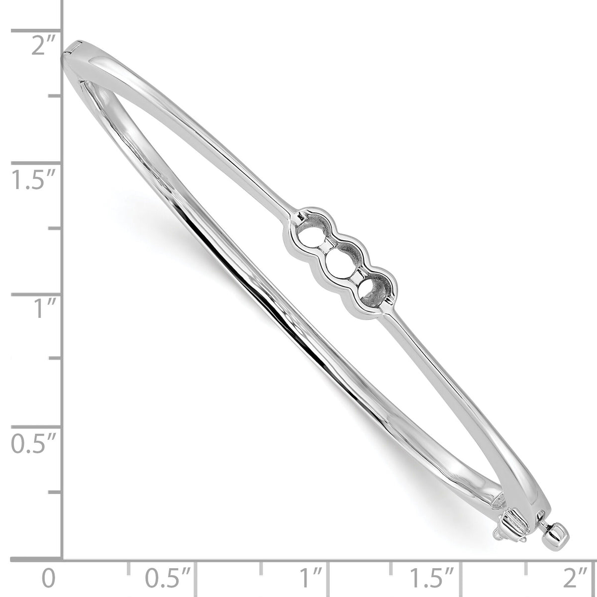 14k White Gold Hinged Bangle Bracelet Mounting-XB180