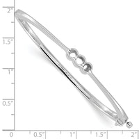 14k White Gold Hinged Bangle Bracelet Mounting-XB180