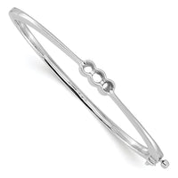 14k White Gold Hinged Bangle Bracelet Mounting-XB180