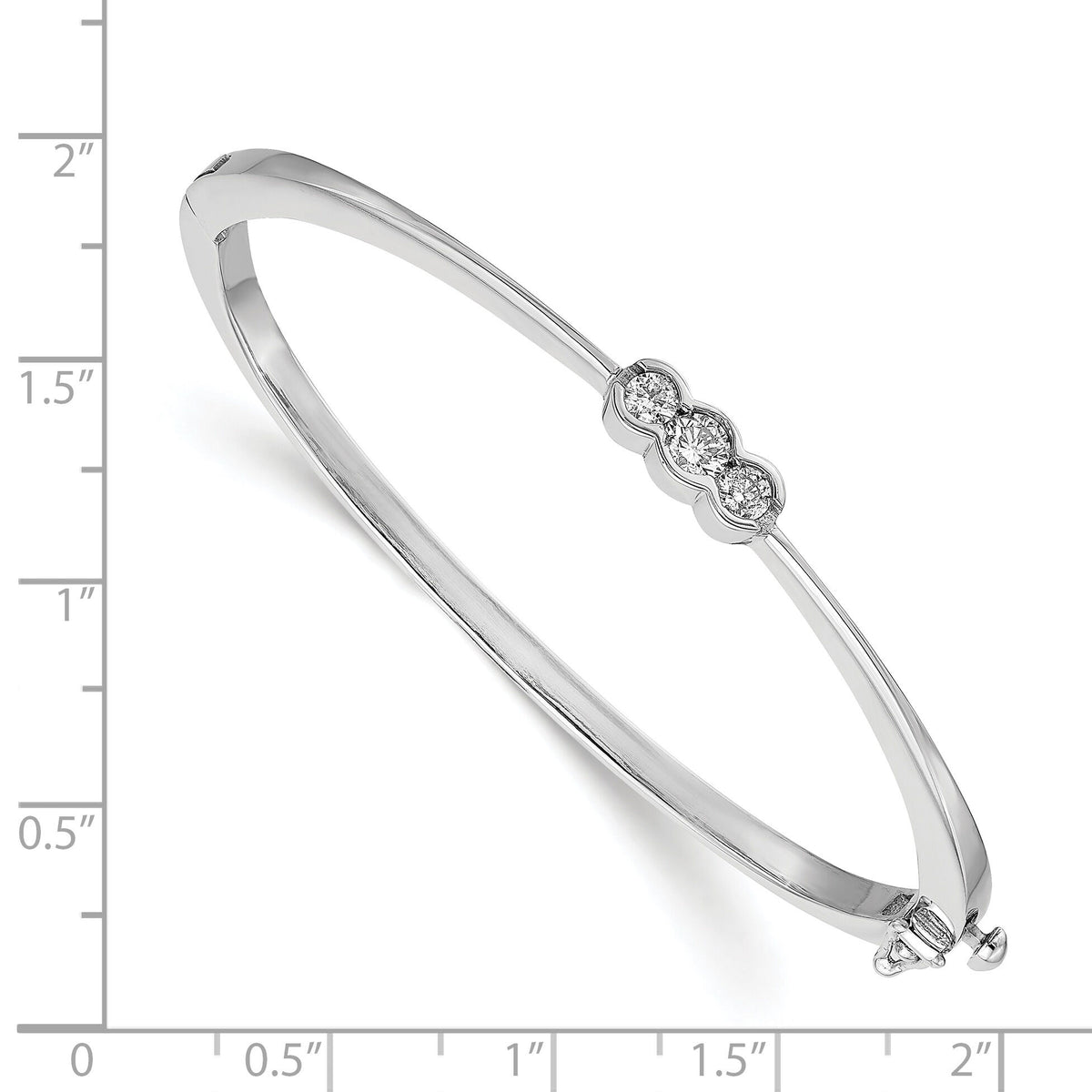 14k White Gold AA Diamond Hinged Bangle-XB180AA