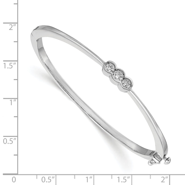 14k White Gold AA Diamond Hinged Bangle-XB180AA
