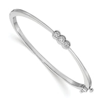 14k White Gold AA Diamond Hinged Bangle-XB180AA