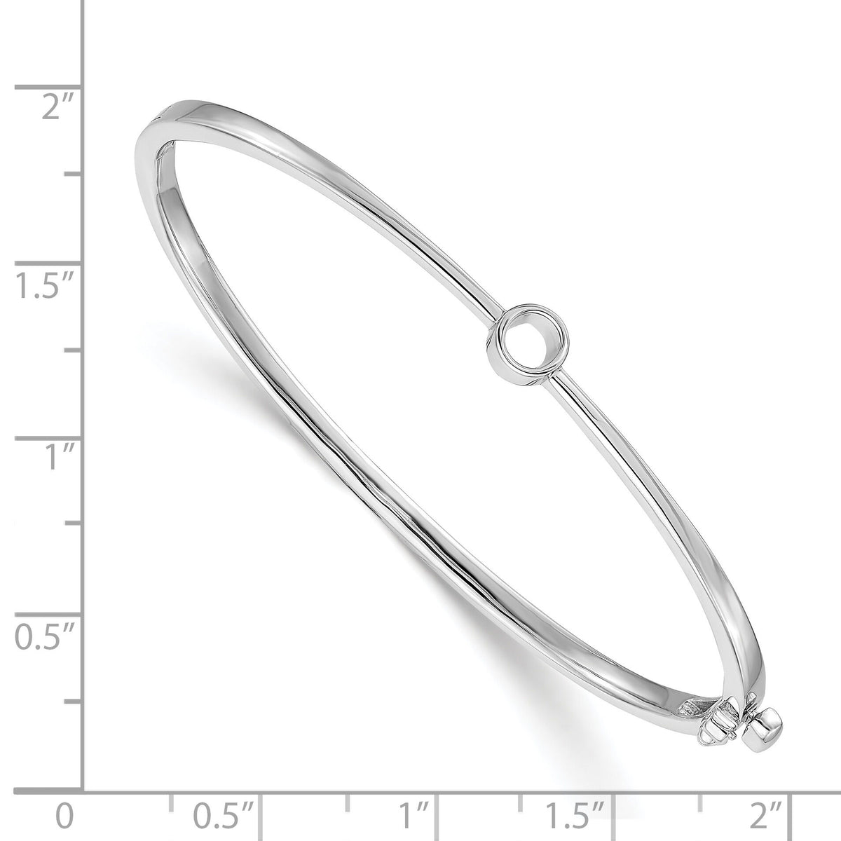 14k White Gold Hinged Bangle Bracelet Mounting-XB181