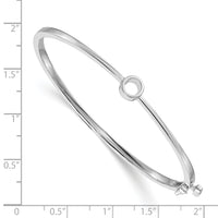 14k White Gold Hinged Bangle Bracelet Mounting-XB182
