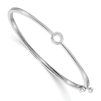14k White Gold Hinged Bangle Bracelet Mounting-XB182