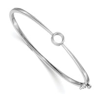 14k White Gold Hinged Bangle Bracelet Mounting-XB183
