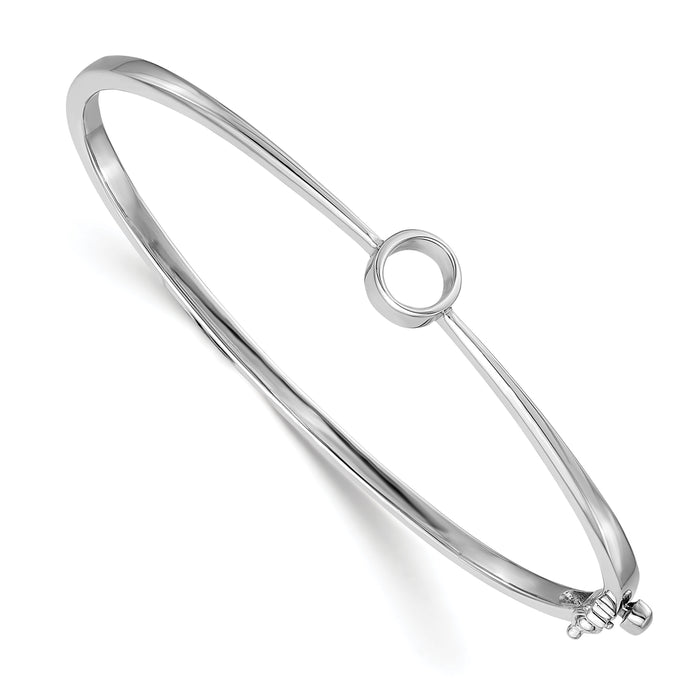 14k White Gold Hinged Bangle Bracelet Mounting-XB183