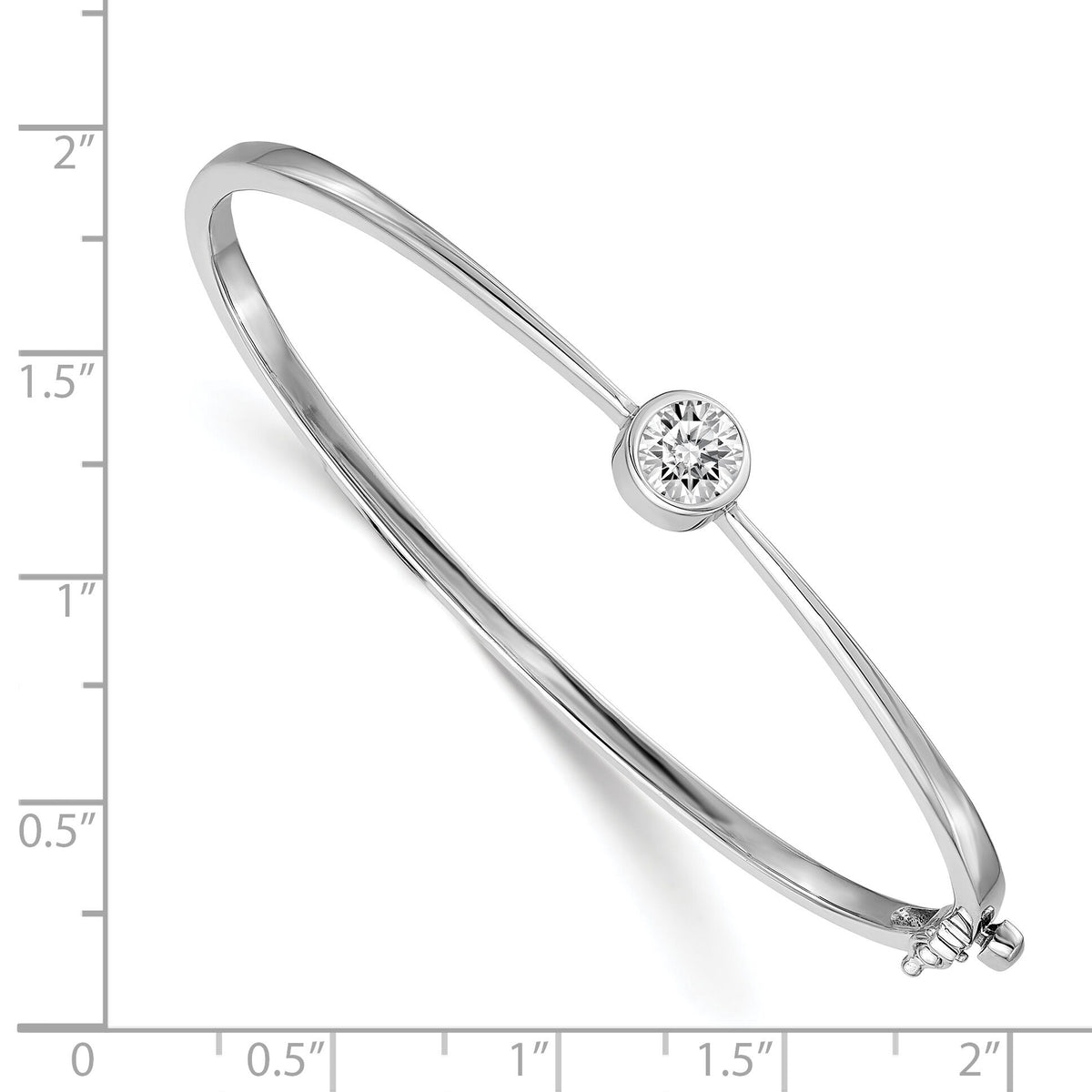 14k White Gold Hinged Bangle Bracelet Mounting-XB183