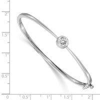 14k White Gold Hinged Bangle Bracelet Mounting-XB183