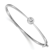 14k White Gold Hinged Bangle Bracelet Mounting-XB183