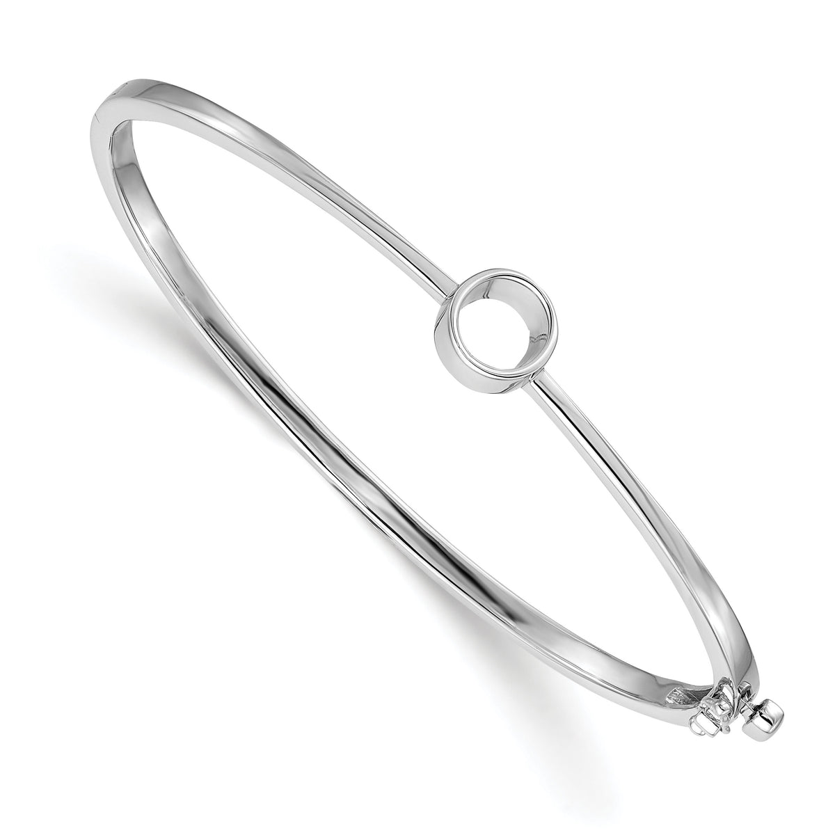 14k White Gold Hinged Bangle Bracelet Mounting-XB184