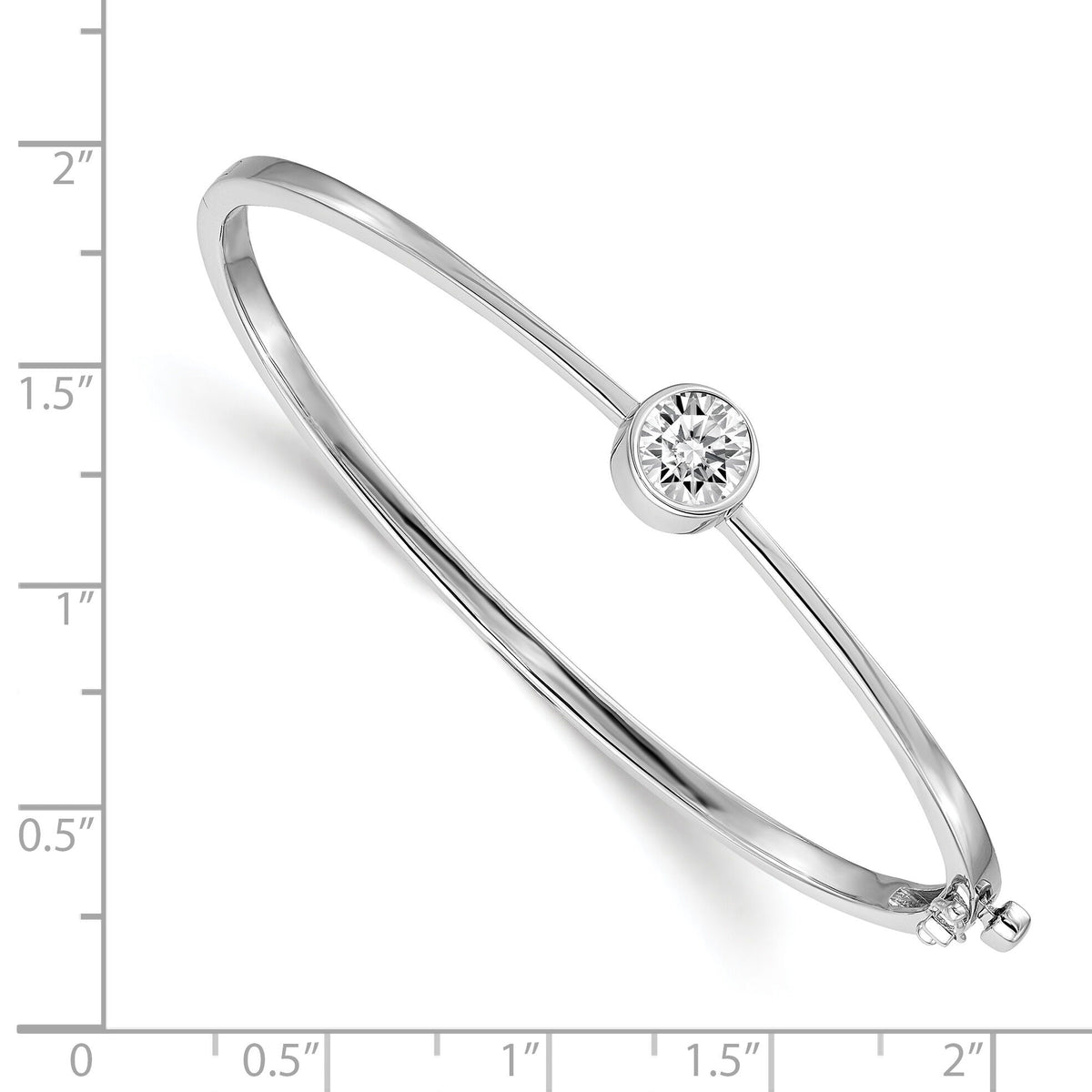 14k White Gold Hinged Bangle Bracelet Mounting-XB184