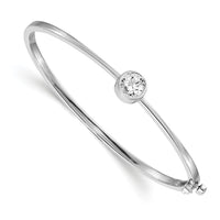 14k White Gold Hinged Bangle Bracelet Mounting-XB184