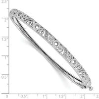 14k White Gold Hinged Swirl Design Bangle Mounting-XB187