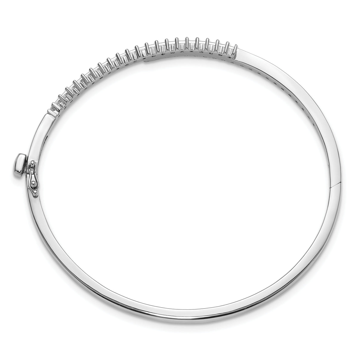 14k White Gold Hinged Bangle Bracelet Mounting-XB190