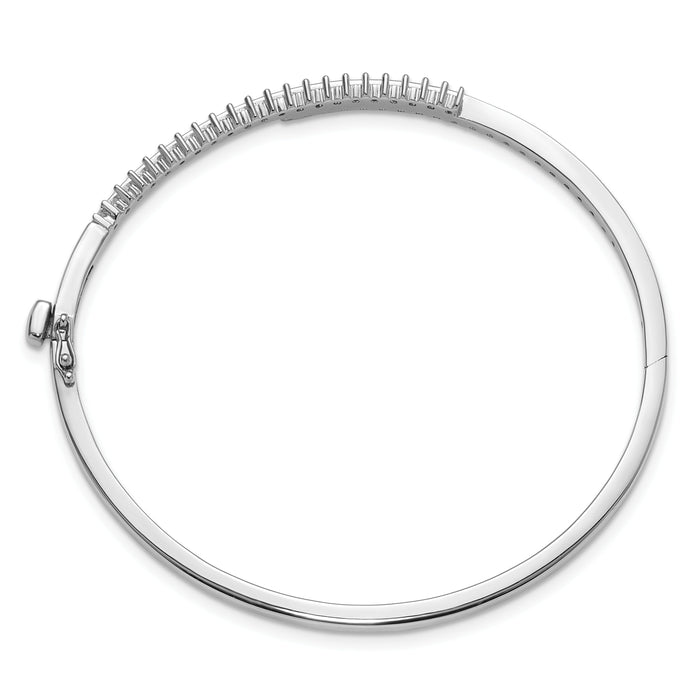 14k White Gold Hinged Bangle Bracelet Mounting-XB190