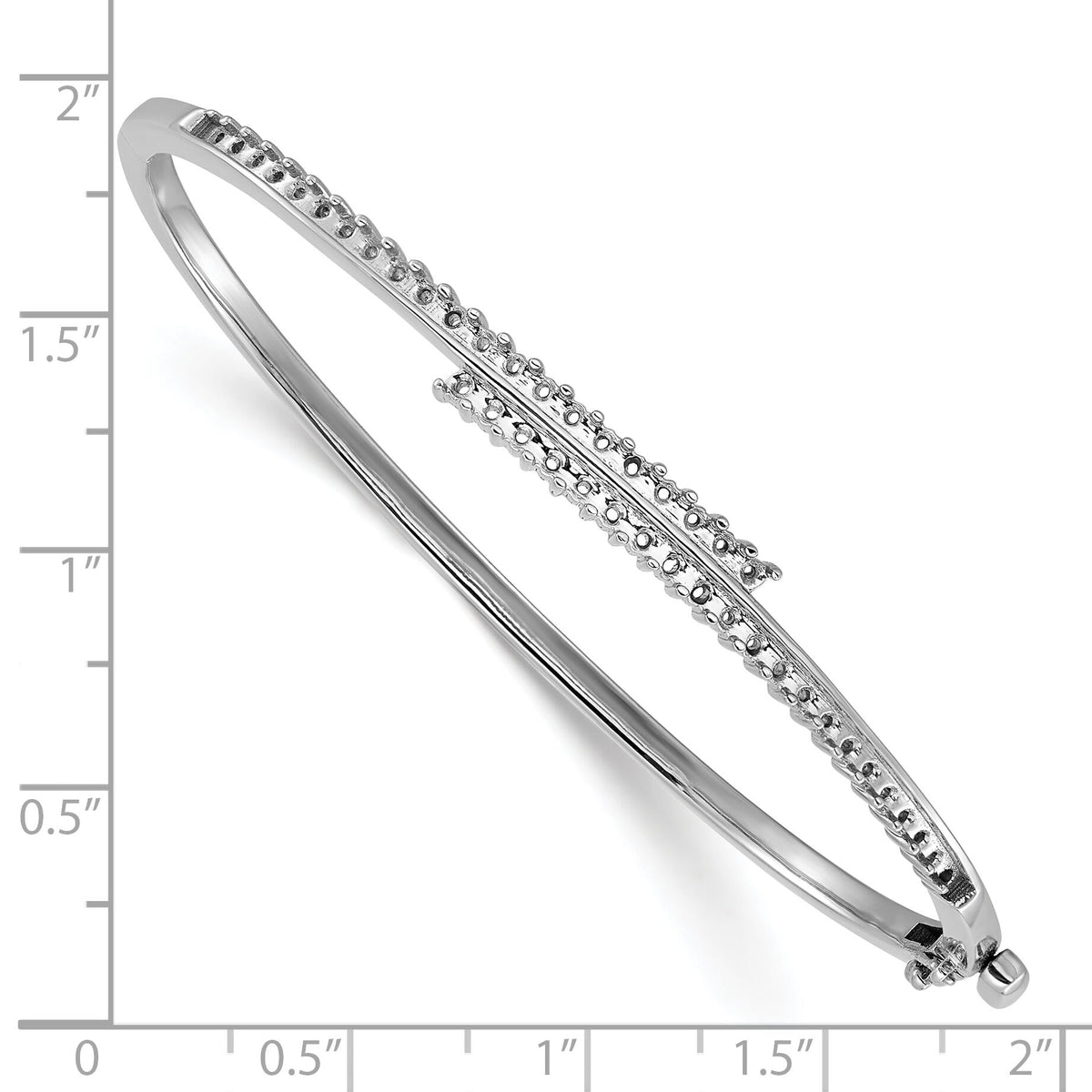 14k White Gold Hinged Bangle Bracelet Mounting-XB190