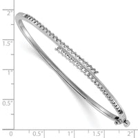 14k White Gold Hinged Bangle Bracelet Mounting-XB190