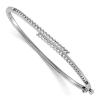 14k White Gold Hinged Bangle Bracelet Mounting-XB190
