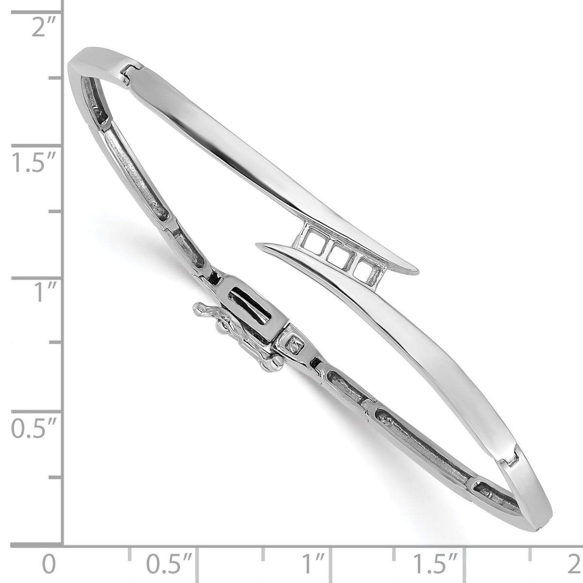 14k White Gold Hinged Bangle Bracelet Mounting-XB191