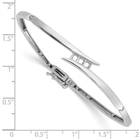 14k White Gold Hinged Bangle Bracelet Mounting-XB191