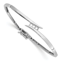 14k White Gold Hinged Bangle Bracelet Mounting-XB191