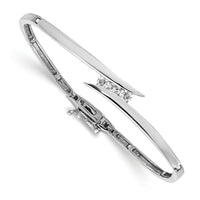 14k White Gold AA Diamond Hinged Bangle-XB191AA