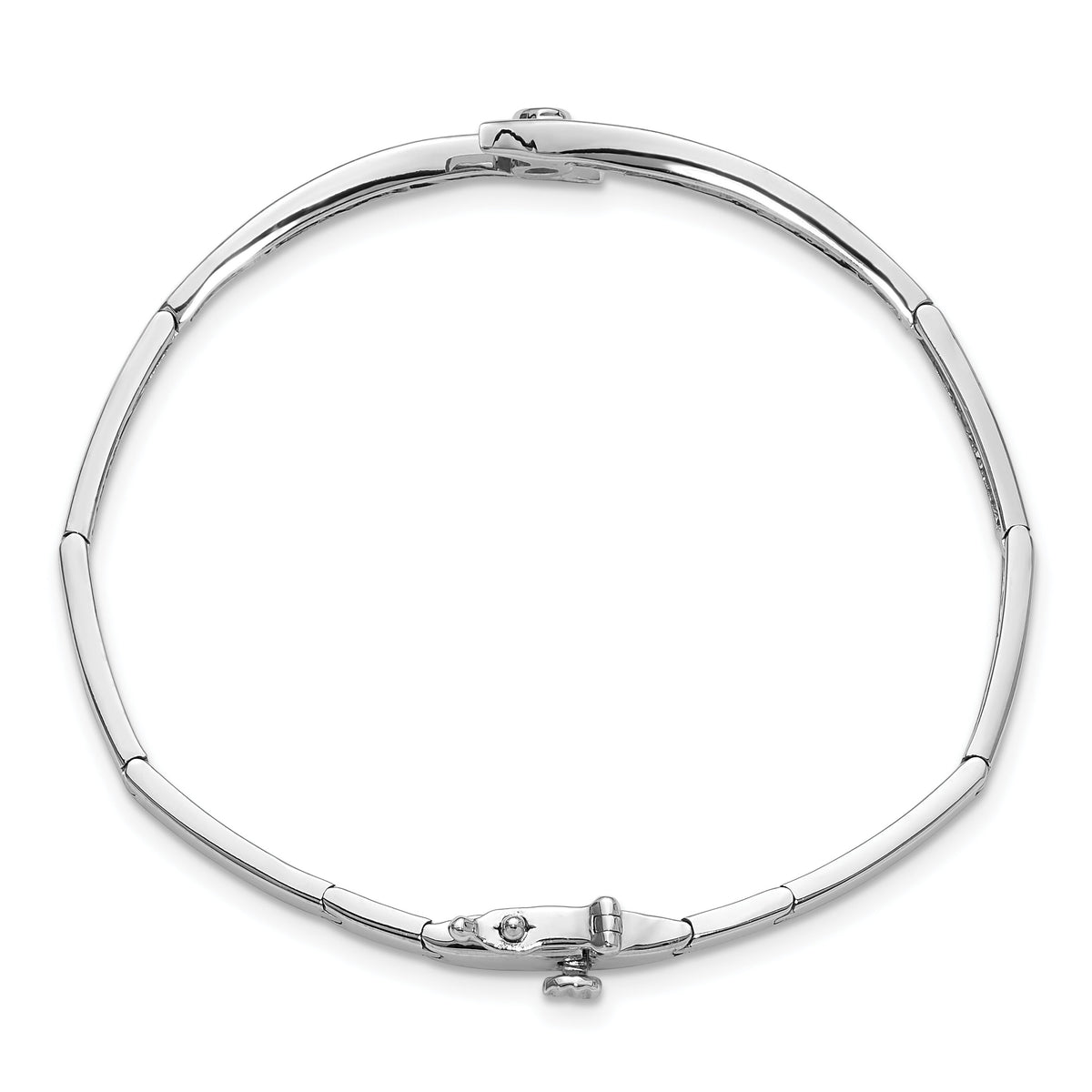 14k White Gold Hinged Bangle Mounting-XB192