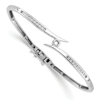 14k White Gold Hinged Bangle Mounting-XB192