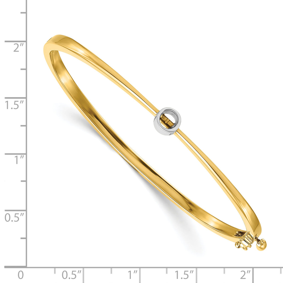 14k Two-tone Hinged Bangle Bracelet Mounting-XB194